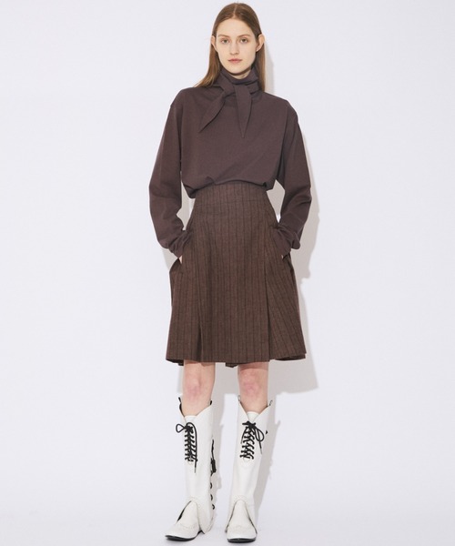beautiful people(ビューティフルピープル)の「suvin compact jersey just-fit bowtie top(Tシャツ/カットソー・レディース・チャコール・38)」の6枚目の写真