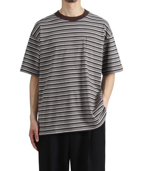 SEDAN ALL-PURPOSE（セダンオールパーパス）の「SEDAN ALL-PURPOSE / セダン オールパーパス：Striped S/S Tee：SD26S-CT07[PIE]（Tシャツ/カットソー・メンズ・ブラウン・L/M）」の5枚目の写真