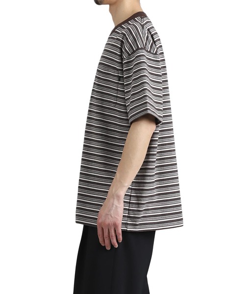 SEDAN ALL-PURPOSE（セダンオールパーパス）の「SEDAN ALL-PURPOSE / セダン オールパーパス：Striped S/S Tee：SD26S-CT07[PIE]（Tシャツ/カットソー・メンズ・ブラウン・L/M）」の6枚目の写真
