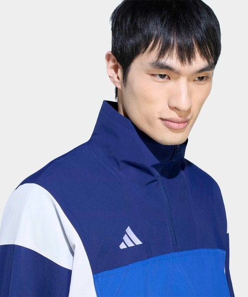 adidas(アディダス)の「スタジアム カラーブロック ハーフジップ トラックジャケット / ジャージ / ハーフジップ / アディダス adidas(ジャージ・メンズ・ブルー・LARGE/3XL/XX-LARGE/X-LARGE/SMALL)」の3枚目の写真