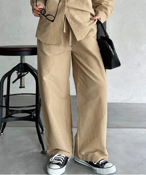 TREOVER(トレオーバー)の「コーディネートの主役になるサッカーパンツ(その他パンツ・レディース・ベージュ系その他/ブラウン系/ブルー系/ベージュ系その他2・FREE)」の8枚目の写真