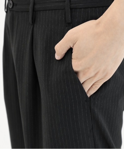 STUDIOUS（ステュディオス）の「【STUDIOUS】Stripe Amunzen easy-Slacks（スラックス・メンズ・ブラック/ダークグレー・1/2/3）」の9枚目の写真