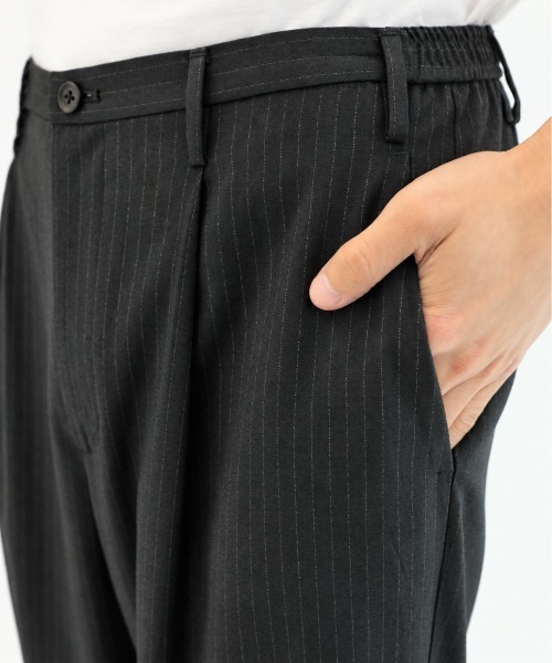 STUDIOUS（ステュディオス）の「【STUDIOUS】Stripe Amunzen easy-Slacks（スラックス・メンズ・ブラック/ダークグレー・1/2/3）」の21枚目の写真