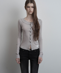 Silvery Layered Cardigan (sand beige)