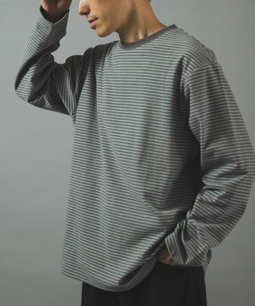 ITEMS URBANRESEARCH(アイテムズ アーバンリサーチ)の「マシュマロジャージーボーダーカットソー(Tシャツ/カットソー・メンズ・ブラック/グレー/ホワイト・LARGE/MEDIUM)」の3枚目の写真