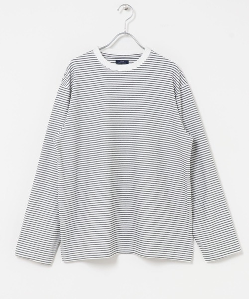 ITEMS URBANRESEARCH(アイテムズ アーバンリサーチ)の「マシュマロジャージーボーダーカットソー(Tシャツ/カットソー・メンズ・ブラック/グレー/ホワイト・LARGE/MEDIUM)」の2枚目の写真