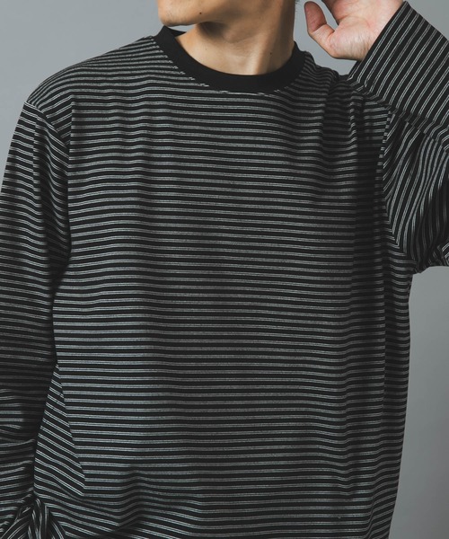 ITEMS URBANRESEARCH(アイテムズ アーバンリサーチ)の「マシュマロジャージーボーダーカットソー(Tシャツ/カットソー・メンズ・ブラック/グレー/ホワイト・LARGE/MEDIUM)」の4枚目の写真