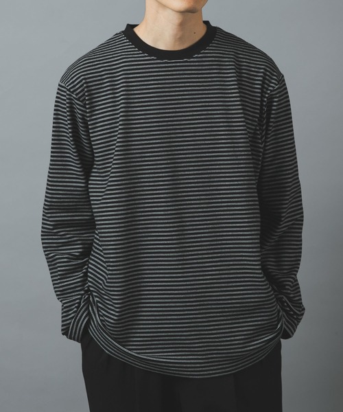 ITEMS URBANRESEARCH(アイテムズ アーバンリサーチ)の「マシュマロジャージーボーダーカットソー(Tシャツ/カットソー・メンズ・ブラック/グレー/ホワイト・LARGE/MEDIUM)」の6枚目の写真