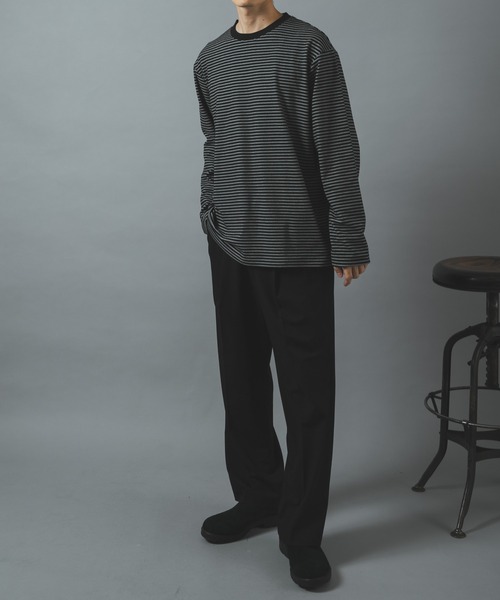 ITEMS URBANRESEARCH(アイテムズ アーバンリサーチ)の「マシュマロジャージーボーダーカットソー(Tシャツ/カットソー・メンズ・ブラック/グレー/ホワイト・LARGE/MEDIUM)」の9枚目の写真