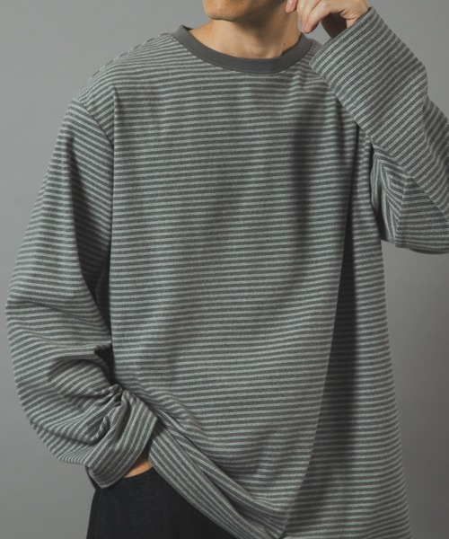 ITEMS URBANRESEARCH(アイテムズ アーバンリサーチ)の「マシュマロジャージーボーダーカットソー(Tシャツ/カットソー・メンズ・ブラック/グレー/ホワイト・LARGE/MEDIUM)」の15枚目の写真