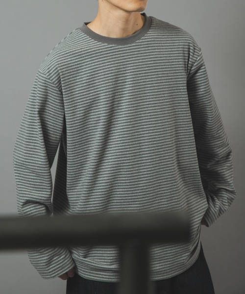 ITEMS URBANRESEARCH(アイテムズ アーバンリサーチ)の「マシュマロジャージーボーダーカットソー(Tシャツ/カットソー・メンズ・ブラック/グレー/ホワイト・LARGE/MEDIUM)」の16枚目の写真