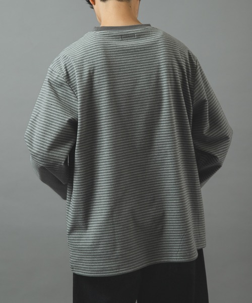 ITEMS URBANRESEARCH(アイテムズ アーバンリサーチ)の「マシュマロジャージーボーダーカットソー(Tシャツ/カットソー・メンズ・ブラック/グレー/ホワイト・LARGE/MEDIUM)」の17枚目の写真