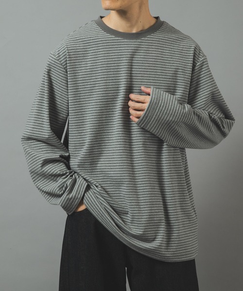 ITEMS URBANRESEARCH(アイテムズ アーバンリサーチ)の「マシュマロジャージーボーダーカットソー(Tシャツ/カットソー・メンズ・ブラック/グレー/ホワイト・LARGE/MEDIUM)」の18枚目の写真