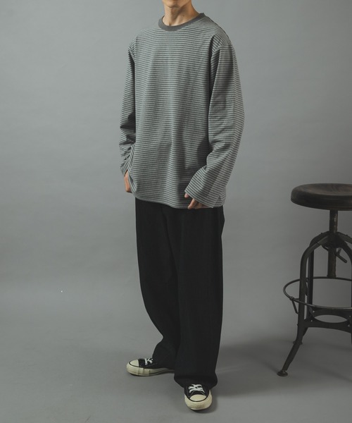 ITEMS URBANRESEARCH(アイテムズ アーバンリサーチ)の「マシュマロジャージーボーダーカットソー(Tシャツ/カットソー・メンズ・ブラック/グレー/ホワイト・LARGE/MEDIUM)」の19枚目の写真