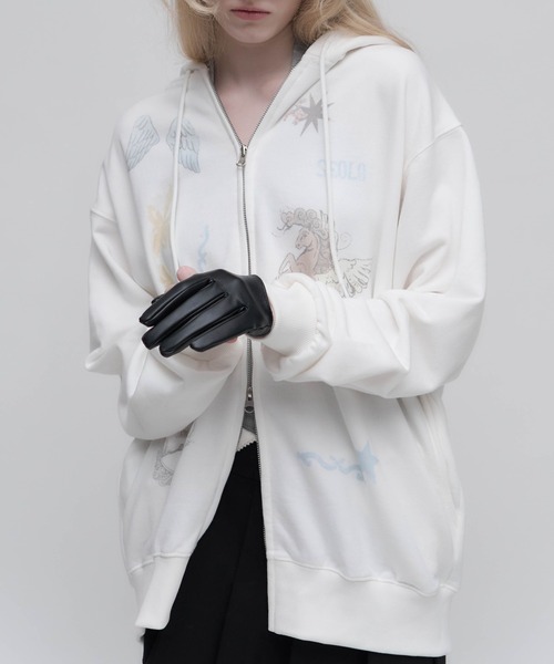 Carmelo(カーメロ)の「Horse print zip hoodie / セットアップ対応 ホースプリントパーカー(パーカー・レディース・ホワイト/ブラック・FREE)」の21枚目の写真