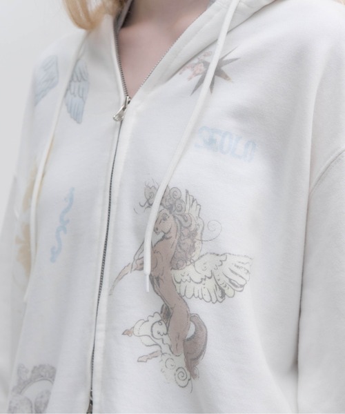 Carmelo(カーメロ)の「Horse print zip hoodie / セットアップ対応 ホースプリントパーカー(パーカー・レディース・ホワイト/ブラック・FREE)」の20枚目の写真