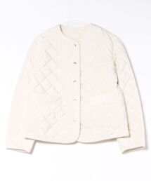 Jines（ジネス）の「ベロアキルトノーカラージャケット（ノーカラージャケット）」