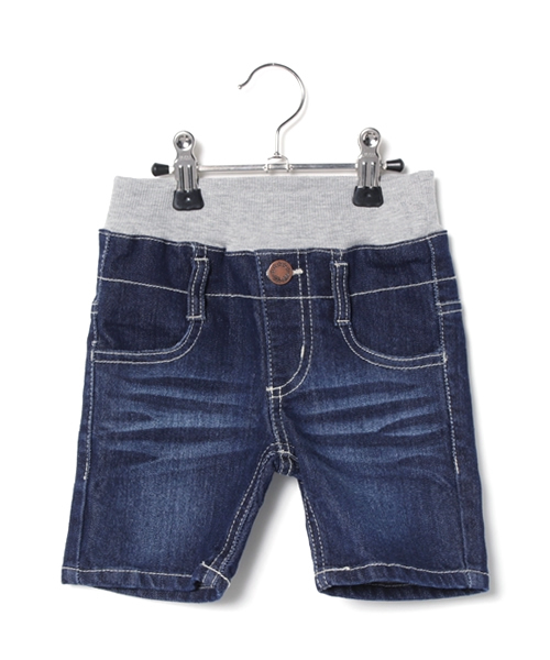 RUGGEDWORKS(ラゲッドワークス)の「ウエストリブデニムショートパンツ(80~140㎝)(デニムパンツ・キッズ・インディゴブルー/ネイビー・80cm/130cm/140cm/120cm/110cm/90cm/100cm)」の1枚目の写真