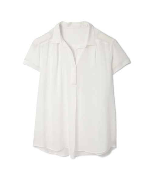 NATURAL BEAUTY BASIC（ナチュラルビューティーベーシック）の「ビエラスキッパー半袖ブラウス（シャツ/ブラウス・レディース・ダークネイビー/ライトグリーン/ホワイト系その他/ベージュ系その他・SMALL/MEDIUM/LARGE）」の2枚目の写真