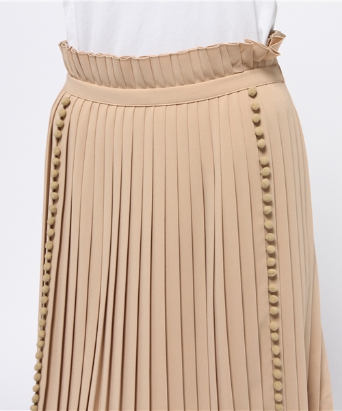 TARO HORIUCHI（タロウ ホリウチ）の「◇TARO HORIUCHI スリットプリーツスカート（スカート・レディース・ベージュ/ホワイト・2）」の6枚目の写真