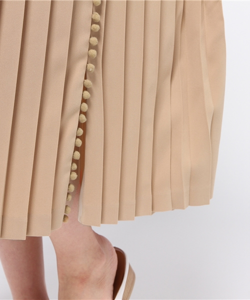 TARO HORIUCHI（タロウ ホリウチ）の「◇TARO HORIUCHI スリットプリーツスカート（スカート・レディース・ベージュ/ホワイト・2）」の8枚目の写真