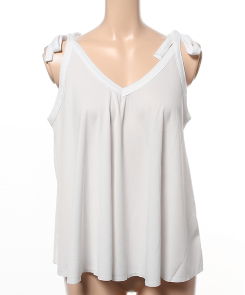 MOUSSY（マウジー）の「SHOULDER RIBBON FLARE TOP J（キャミソール・レディース・ピンク/ホワイト/ブラック・FREE）」の7枚目の写真