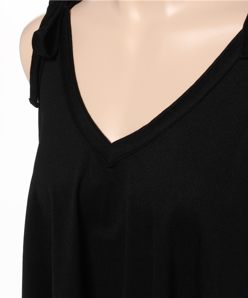 MOUSSY（マウジー）の「SHOULDER RIBBON FLARE TOP J（キャミソール・レディース・ピンク/ホワイト/ブラック・FREE）」の4枚目の写真