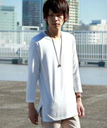 MONO-MART |  裾サイドZIP ロング丈カットソー(Tシャツ/カットソー)