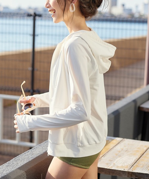 値下げ！しいちゃん　遮光パーカー アイボリー ベージュ ikka｜【メディア紹介商品/親子コーデ】サテンフレア比翼マウンテン