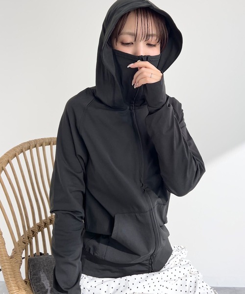 新品　ラウドマウス　ストレッチナイロンパーカー　千鳥格子 セール】【LTXC】【吸水速乾/さらさら】短丈パーカインナー