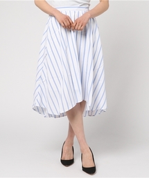 KOBE LETTUCE | ふんわりフレアで女性らしく！ウエストゴム★イレギュラーヘム膝丈スカート/ミモレ丈[M1636](スカート)