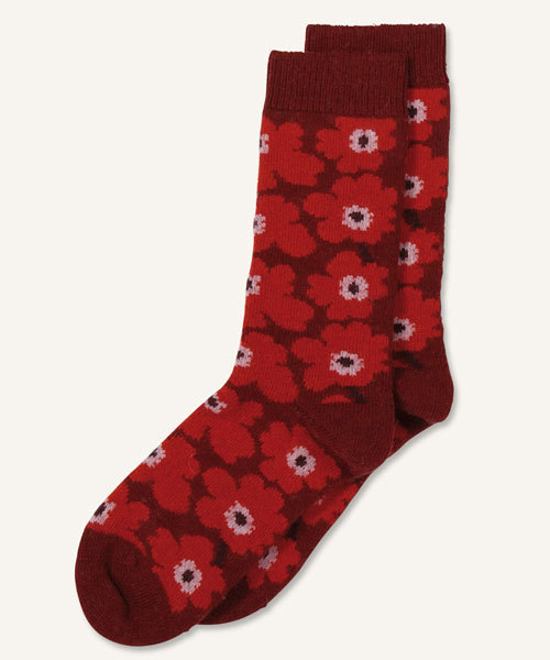 marimekko（マリメッコ）の「UNIKKO / UMINA ANKLE SOCKS （ソックス/靴下・レディース・レッド/ブルー/ダークグレー/ベージュ・40/37/34）」の4枚目の写真