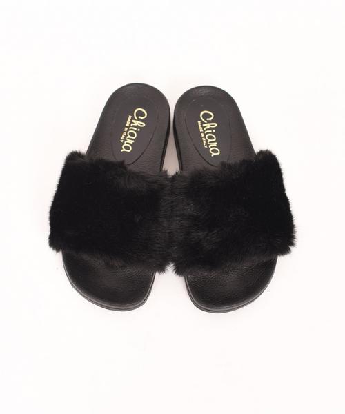 liflattie ships(リフラティ シップス)の「CHIARA(キアラ):フェイク ファー サンダル ◇(サンダル・レディース・ブラック/その他・38/36/37)」の8枚目の写真