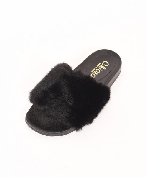 liflattie ships(リフラティ シップス)の「CHIARA(キアラ):フェイク ファー サンダル ◇(サンダル・レディース・ブラック/その他・38/36/37)」の11枚目の写真