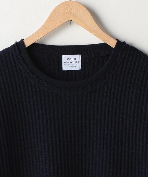 coen(コーエン)の「ビッグワッフルロングスリーブカットソー(Tシャツ/カットソー・メンズ・ネイビー/ホワイト・LARGE/X-LARGE/MEDIUM/SMALL)」の4枚目の写真