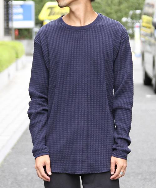 coen(コーエン)の「ビッグワッフルロングスリーブカットソー(Tシャツ/カットソー・メンズ・ネイビー/ホワイト・LARGE/X-LARGE/MEDIUM/SMALL)」の14枚目の写真