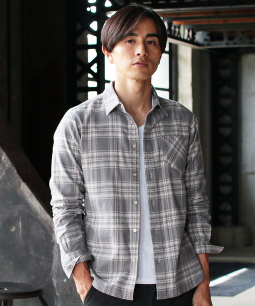 THE CASUAL（カジュアル）の「ストレッチスリム長袖ネルシャツ（シャツ/ブラウス・メンズ・ホワイト/ブラック/ベージュ/ネイビー/グレー/カーキ/モカ/ホワイト系その他/ブラック系その他/グレー系その他/ブルー系その他/レッド系その他/スモークピンク/ホワイト系その他2/ブルー系その他2・S/M/L/XL）」の7枚目の写真