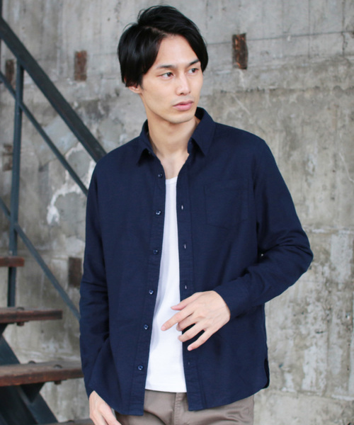 THE CASUAL（カジュアル）の「ストレッチスリム長袖ネルシャツ（シャツ/ブラウス・メンズ・ホワイト/ブラック/ベージュ/ネイビー/グレー/カーキ/モカ/ホワイト系その他/ブラック系その他/グレー系その他/ブルー系その他/レッド系その他/スモークピンク/ホワイト系その他2/ブルー系その他2・S/M/L/XL）」の11枚目の写真