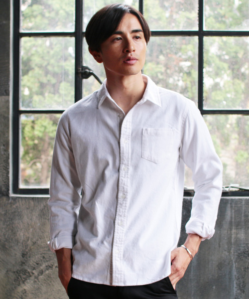 THE CASUAL（カジュアル）の「ストレッチスリム長袖ネルシャツ（シャツ/ブラウス・メンズ・ホワイト/ブラック/ベージュ/ネイビー/グレー/カーキ/モカ/ホワイト系その他/ブラック系その他/グレー系その他/ブルー系その他/レッド系その他/スモークピンク/ホワイト系その他2/ブルー系その他2・S/M/L/XL）」の2枚目の写真