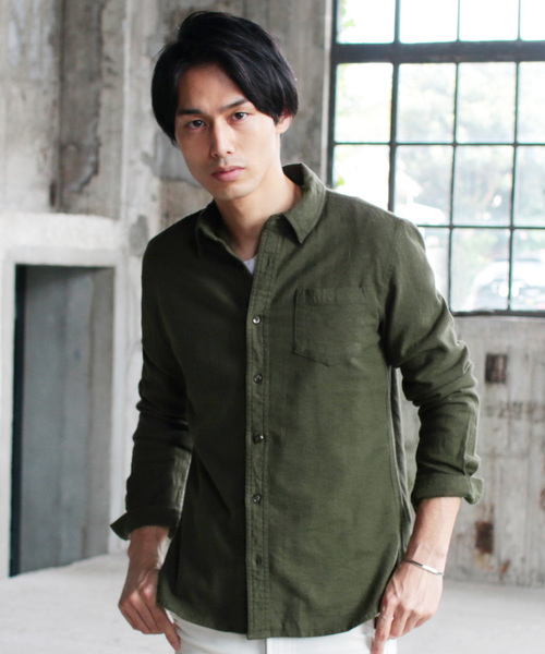 THE CASUAL（カジュアル）の「ストレッチスリム長袖ネルシャツ（シャツ/ブラウス・メンズ・ホワイト/ブラック/ベージュ/ネイビー/グレー/カーキ/モカ/ホワイト系その他/ブラック系その他/グレー系その他/ブルー系その他/レッド系その他/スモークピンク/ホワイト系その他2/ブルー系その他2・S/M/L/XL）」の10枚目の写真