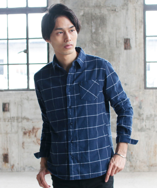 THE CASUAL（カジュアル）の「ストレッチスリム長袖ネルシャツ（シャツ/ブラウス・メンズ・ホワイト/ブラック/ベージュ/ネイビー/グレー/カーキ/モカ/ホワイト系その他/ブラック系その他/グレー系その他/ブルー系その他/レッド系その他/スモークピンク/ホワイト系その他2/ブルー系その他2・S/M/L/XL）」の13枚目の写真