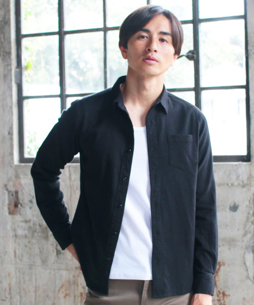 THE CASUAL（カジュアル）の「ストレッチスリム長袖ネルシャツ（シャツ/ブラウス・メンズ・ホワイト/ブラック/ベージュ/ネイビー/グレー/カーキ/モカ/ホワイト系その他/ブラック系その他/グレー系その他/ブルー系その他/レッド系その他/スモークピンク/ホワイト系その他2/ブルー系その他2・S/M/L/XL）」の5枚目の写真