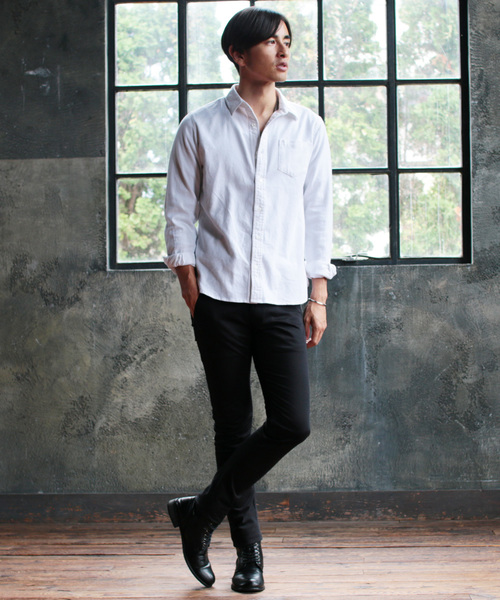 THE CASUAL（カジュアル）の「ストレッチスリム長袖ネルシャツ（シャツ/ブラウス・メンズ・ホワイト/ブラック/ベージュ/ネイビー/グレー/カーキ/モカ/ホワイト系その他/ブラック系その他/グレー系その他/ブルー系その他/レッド系その他/スモークピンク/ホワイト系その他2/ブルー系その他2・S/M/L/XL）」の22枚目の写真