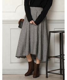 Re:EDIT | ウールタッチ2パターンチェック柄バックロングフレアスカート(スカート)