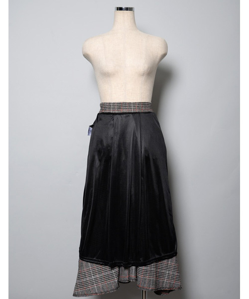 Re:EDIT（リエディ）の「ウールタッチ2パターンチェック柄バックロングフレアスカート（スカート・レディース・ブラウン/ブラック系その他/ブラック/ブラウン系その他・LARGE/MEDIUM/SMALL）」の10枚目の写真