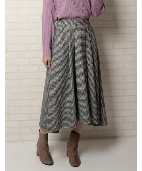 Re:EDIT（リエディ）の「ウールタッチ2パターンチェック柄バックロングフレアスカート（スカート・レディース・ブラウン/ブラック系その他/ブラック/ブラウン系その他・LARGE/MEDIUM/SMALL）」の19枚目の写真