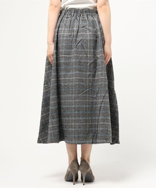 Re:EDIT（リエディ）の「ウールタッチ2パターンチェック柄バックロングフレアスカート（スカート・レディース・ブラウン/ブラック系その他/ブラック/ブラウン系その他・LARGE/MEDIUM/SMALL）」の6枚目の写真