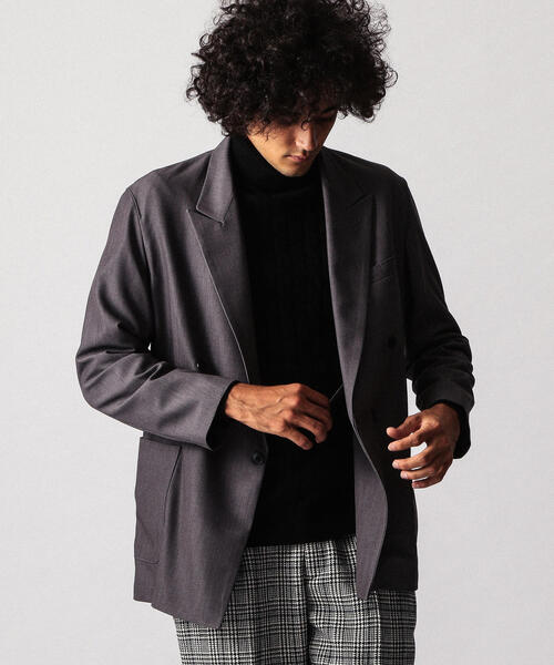 BEAUTY&YOUTH UNITED ARROWS（ビューティーアンドユースユナイテッドアローズ）の「【WEB限定】 by TR ツイル ダブル 4B ジャコット（テーラードジャケット・メンズ・ブラック/ダークグレー・SMALL/LARGE/MEDIUM）」の5枚目の写真