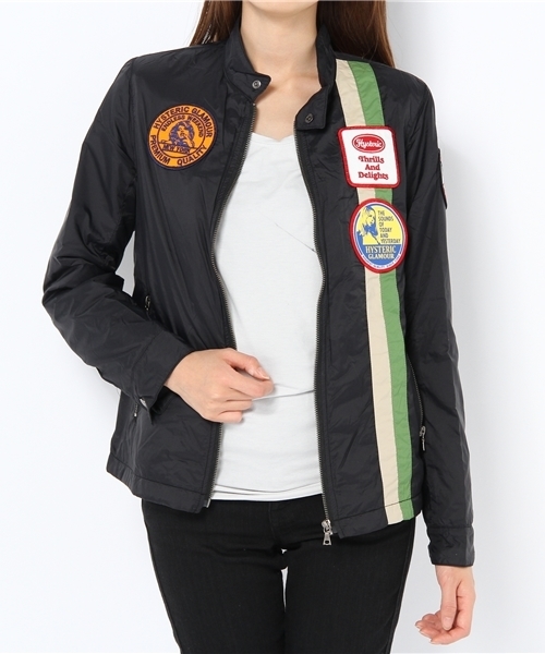 HYSTERIC GLAMOUR（ヒステリックグラマー）の「プリマロフトナイロンタフタ ワッペン付レーシングBZ（ブルゾン・レディース・グリーン/ネイビー/ブラック・FREE）」の7枚目の写真