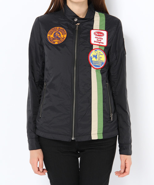 HYSTERIC GLAMOUR（ヒステリックグラマー）の「プリマロフトナイロンタフタ ワッペン付レーシングBZ（ブルゾン・レディース・グリーン/ネイビー/ブラック・FREE）」の4枚目の写真